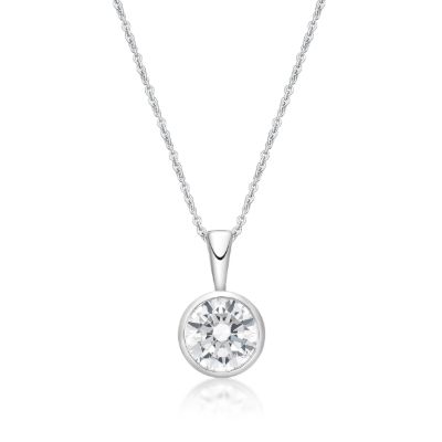 Picture of APRIL           , 5mm BEZEL PENDANT with CHAIN